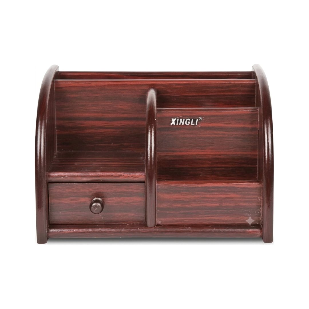 XINGLI 5 Compartments Wood Desk Organizer - pen stand
