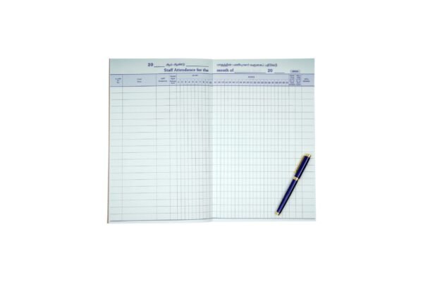 Staff Attendance Lamination 28 Page Notebook