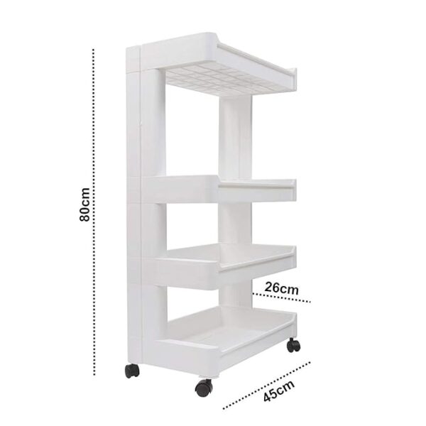 4 Layer Space Saving Storage Organizer Rack Shelf with Wheels
