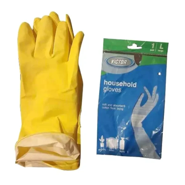 VICTOR Latex Safety Hand Gloves 1SET L - Image 2
