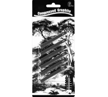 Compressed Graphite Pencils for Artists, Pack of 6 (2H, HB, 2B, 4B, 6B and 8B)