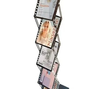 A4 Metal Portable Brochure Freestanding Folding Zigzag – Stand